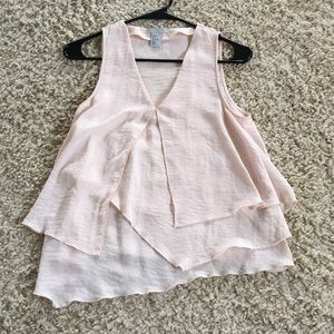 Pastel pink layered tank top